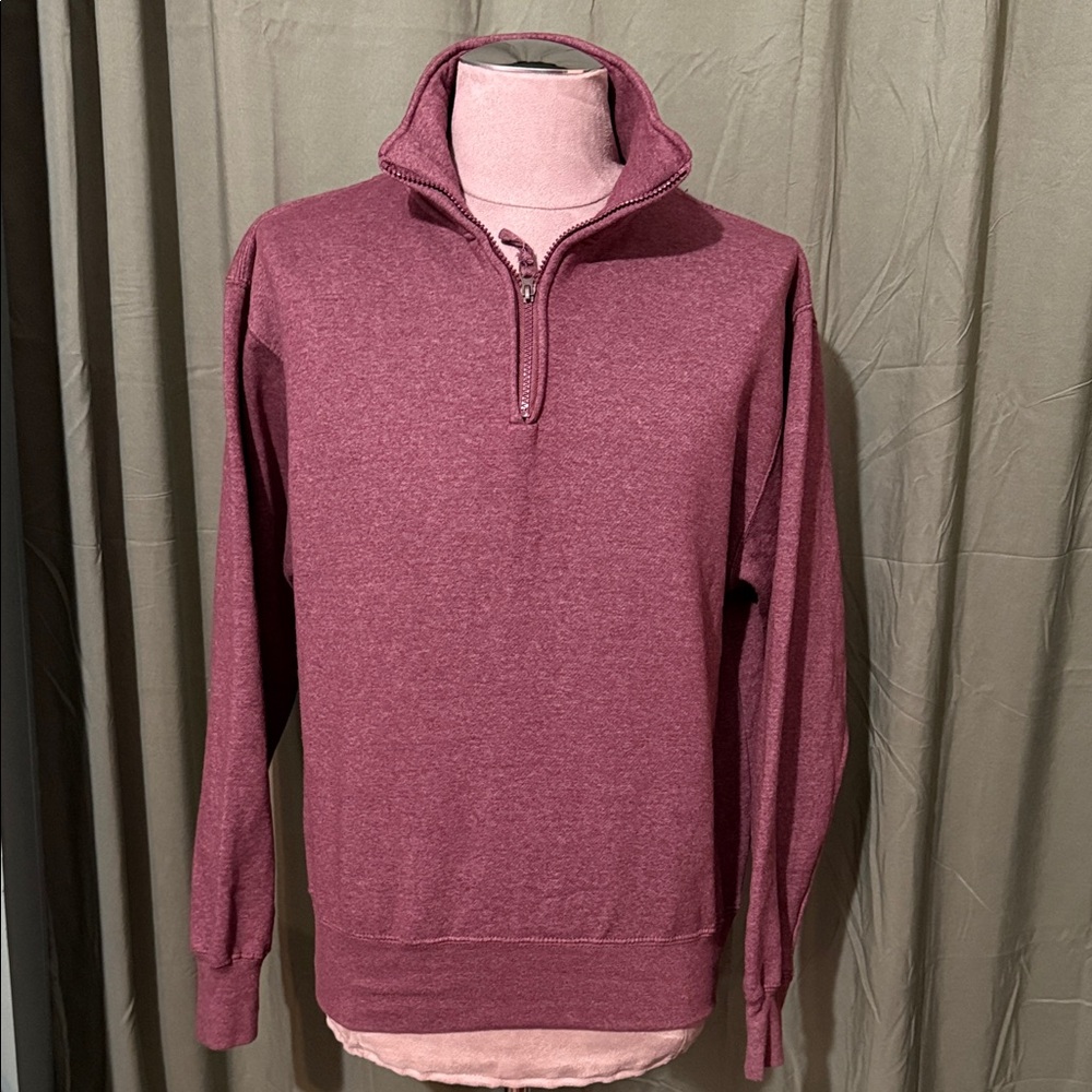 Exist Men's Maroon Zip-Up Sweater